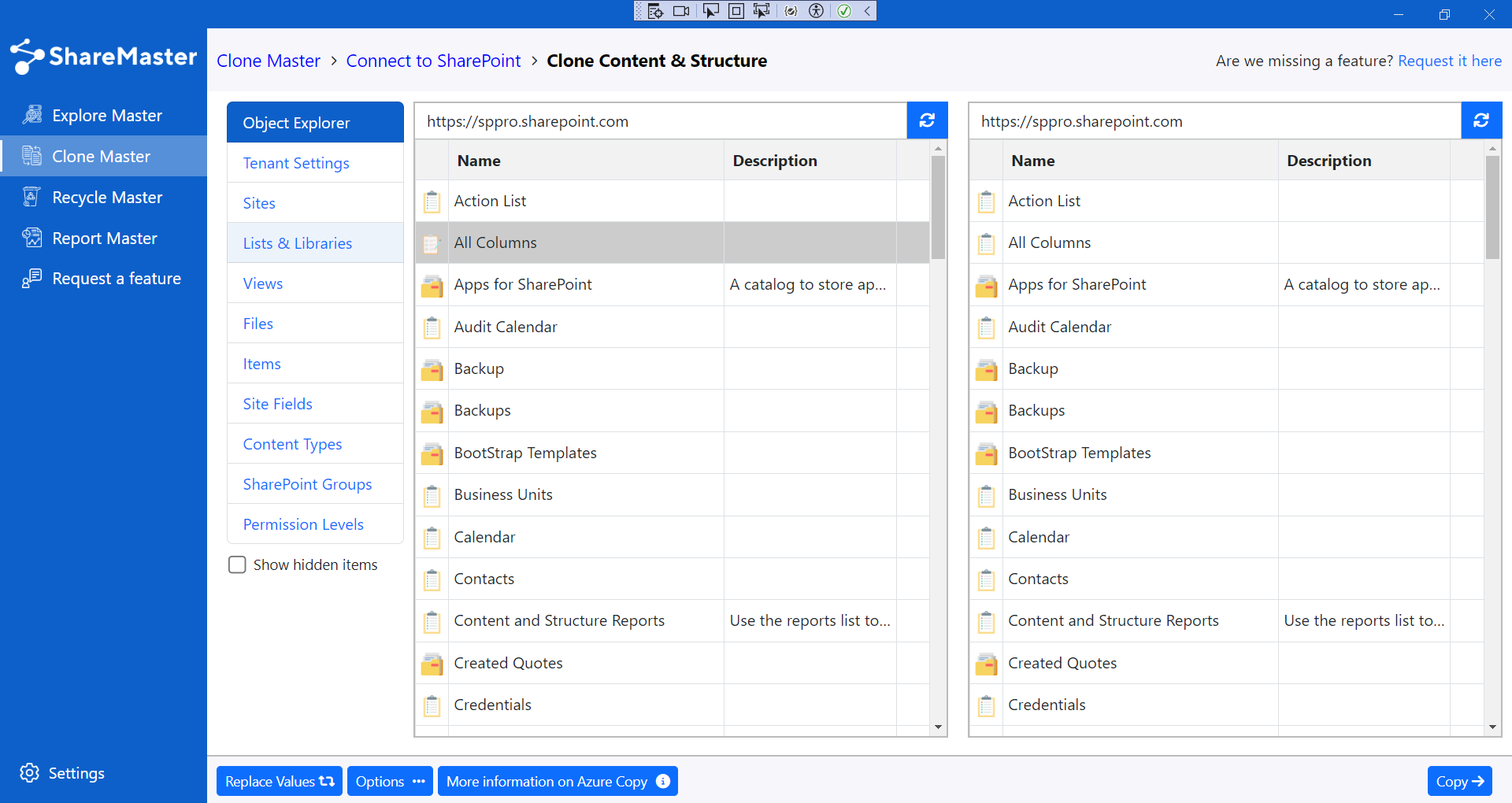Clone Master – copy SharePoint lists, libraries, and files